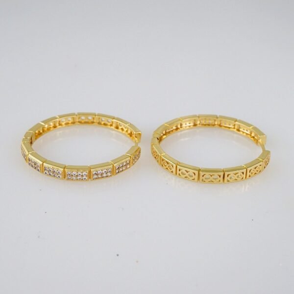 Women Earrings/ Aretes Dama/  Zircon Stone/  14k Real Color// E827 - Image 2