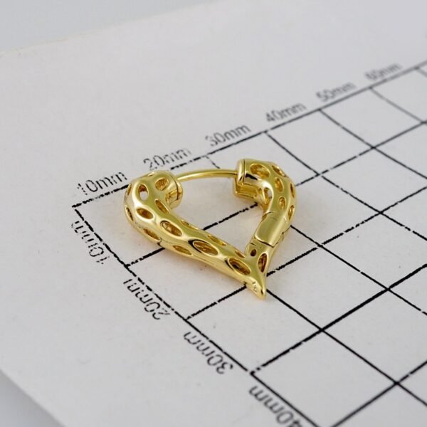 Women Earrings/ Aretes Dama/  Plain/  14k Real Color// E942 - Image 3