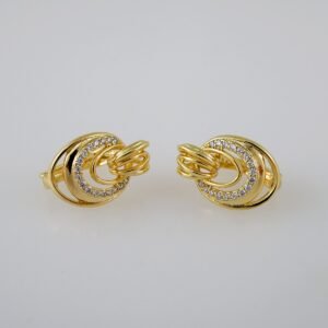 Women Earrings/ Aretes Dama/  Zircon Stone/  14k Real Color// E943