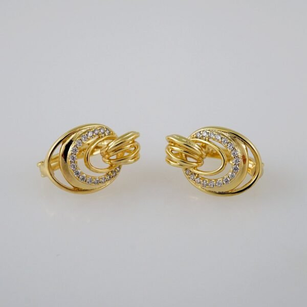 Women Earrings/ Aretes Dama/  Zircon Stone/  14k Real Color// E943