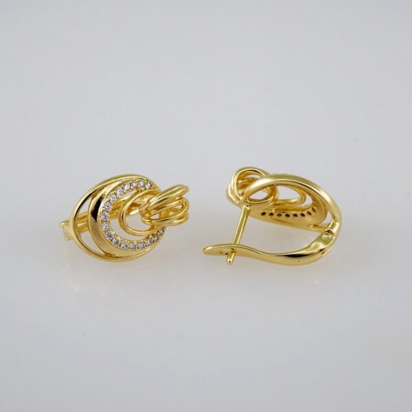Women Earrings/ Aretes Dama/  Zircon Stone/  14k Real Color// E943 - Image 2