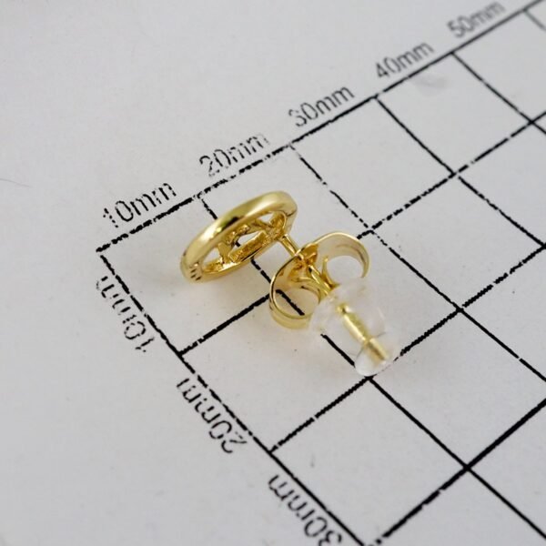 Women Earrings/ Aretes Dama/  Zircon Stone/  14k Real Color// E828 - Image 3