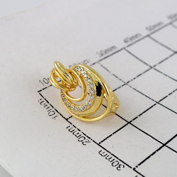 Women Earrings/ Aretes Dama/  Zircon Stone/  14k Real Color// E943 - Image 3