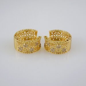 Women Earrings/ Aretes Dama/  Zircon Stone/  14k Real Color// E829