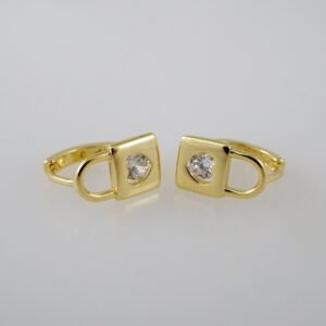 Women Earrings/ Aretes Dama/  Zircon Stone/  14k Real Color// E944
