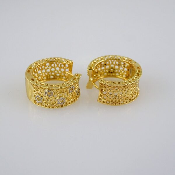 Women Earrings/ Aretes Dama/  Zircon Stone/  14k Real Color// E829 - Image 2