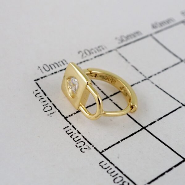 Women Earrings/ Aretes Dama/  Zircon Stone/  14k Real Color// E944 - Image 3