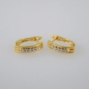 Women Earrings/ Aretes Dama/Zircon Stone/14k Real Color// E945