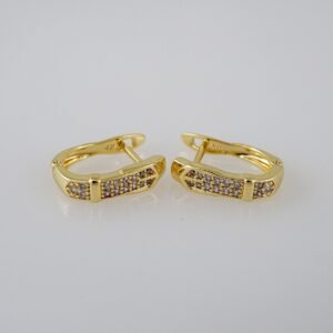Women Earrings/ Aretes Dama/  Zircon Stone/  14k Real Color// E946
