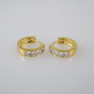 Women Earrings/ Aretes Dama/  Zircon Stone/  14k Real Color// E947