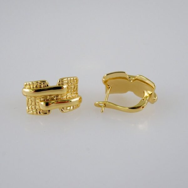 Women Earrings/ Aretes Dama/  Plain/  14k Real Color// E832 - Image 2