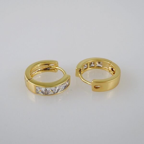 Women Earrings/ Aretes Dama/  Zircon Stone/  14k Real Color// E947 - Image 2