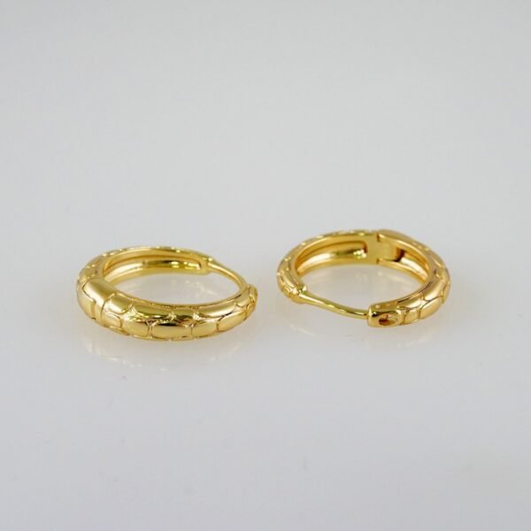 Women Earrings/ Aretes Dama/  Plain/  14k Real Color// E833 - Image 2