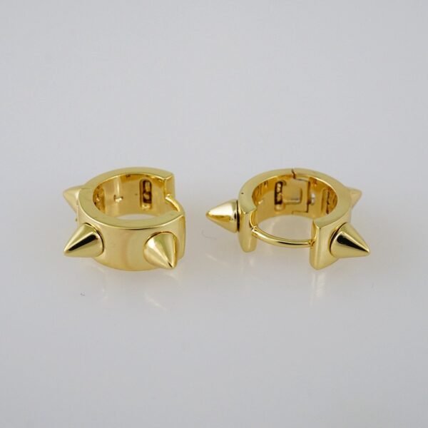 Women Earrings/ Aretes Dama/  Plain/  14k Real Color// E948 - Image 2