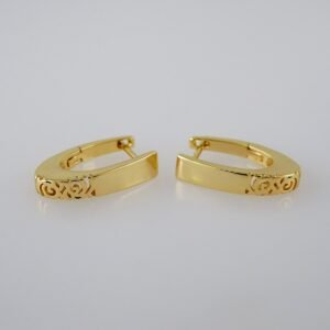 Women Earrings/ Aretes Dama/  Plain/  14k Real Color// E949