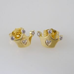 Women Earrings/ Aretes Dama/  Zircon Stone/  14k Real Color// E950