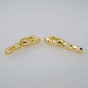 Women Earrings/ Aretes Dama/  Zircon Stone/  14k Real Color// E951