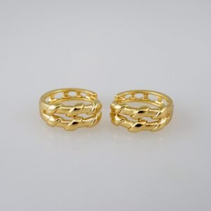 Women Earrings/ Aretes Dama/  Plain/  14k Real Color// E952