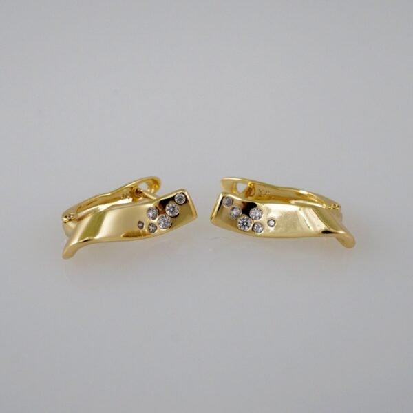 Women Earrings/ Aretes Dama/  Zircon Stone/  14k Real Color// E955