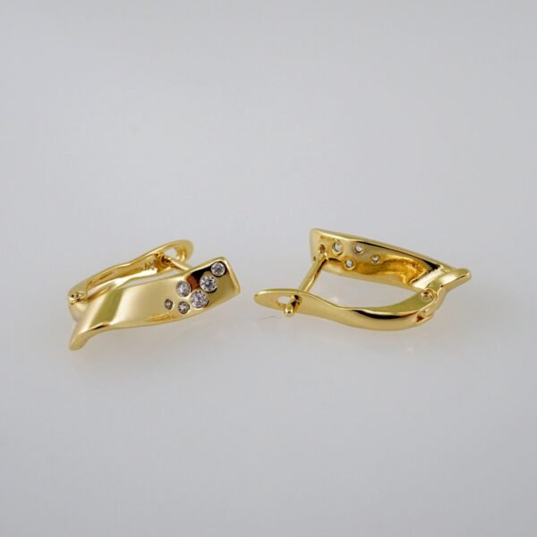 Women Earrings/ Aretes Dama/  Zircon Stone/  14k Real Color// E955 - Image 2