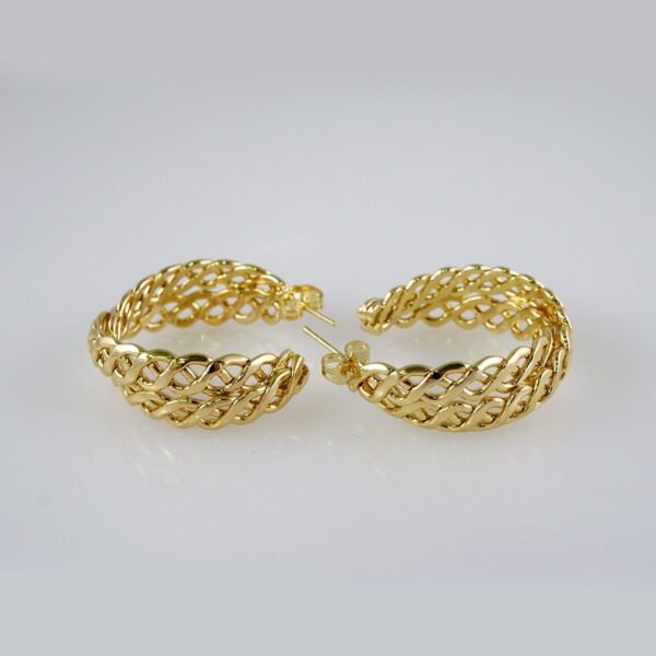 Women Earrings/ Aretes Dama/  Plain/  14k Real Color// E867