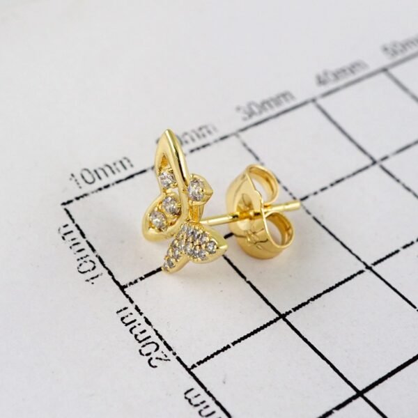 Women Earrings/ Aretes Dama/  Zircon Stone/  14k Real Color// E870 - Image 3