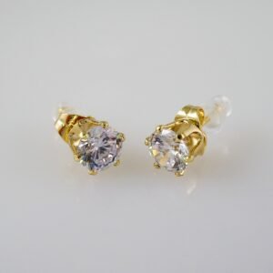 Women Earrings/ Aretes Dama/  Zircon Stone/  14k Real Color// E873