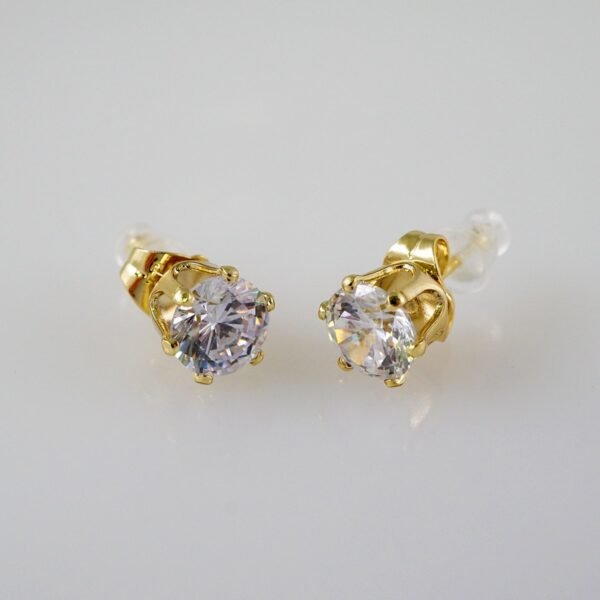 Women Earrings/ Aretes Dama/  Zircon Stone/  14k Real Color// E873