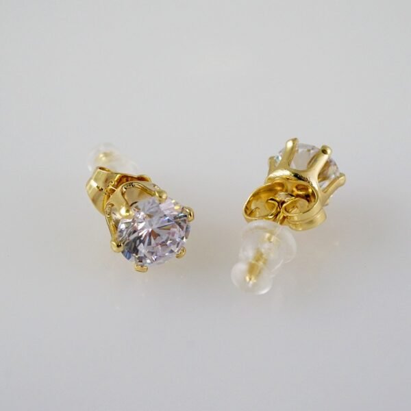 Women Earrings/ Aretes Dama/  Zircon Stone/  14k Real Color// E873 - Image 2