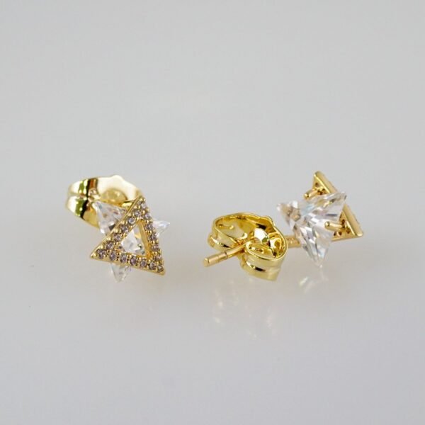 Women Earrings/ Aretes Dama/  Zircon Stone/  14k Real Color// E875 - Image 2