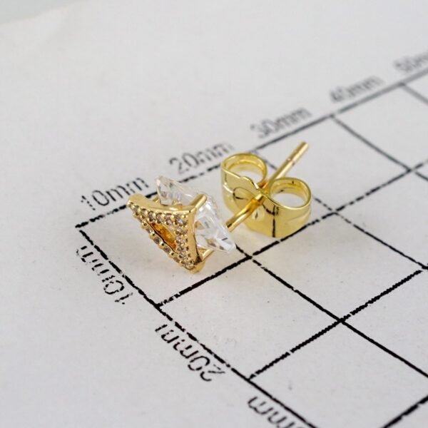 Women Earrings/ Aretes Dama/  Zircon Stone/  14k Real Color// E875 - Image 3