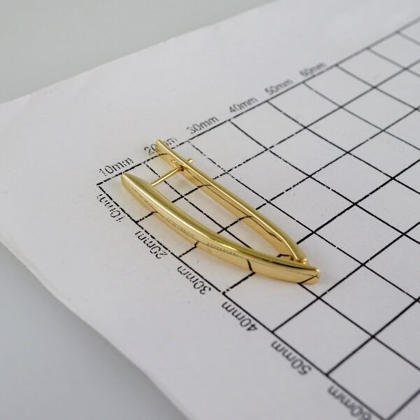 Women Earrings/ Aretes Dama/  Plain/  14k Real Color// E876 - Image 3