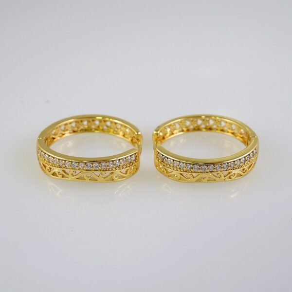 Women Earrings/ Aretes Dama/  Zircon Stone/  14k Real Color// E878