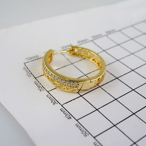 Women Earrings/ Aretes Dama/  Zircon Stone/  14k Real Color// E878 - Image 3