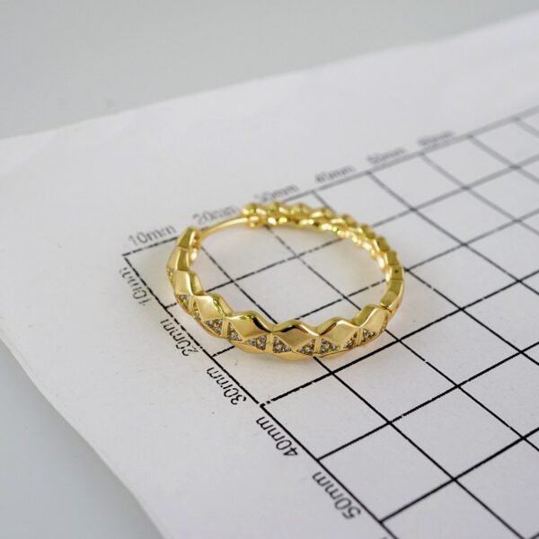 Women Earrings/ Aretes Dama/  Zircon Stone/  14k Real Color// E880 - Image 3