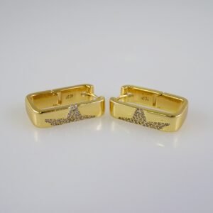Women Earrings/ Aretes Dama/  Zircon Stone/  14k Real Color// E881