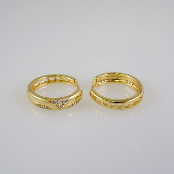 Women Earrings/ Aretes Dama/  Zircon Stone/  14k Real Color// E882 - Image 2