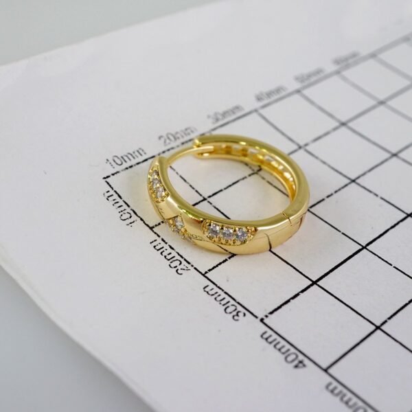 Women Earrings/ Aretes Dama/  Zircon Stone/  14k Real Color// E882 - Image 3