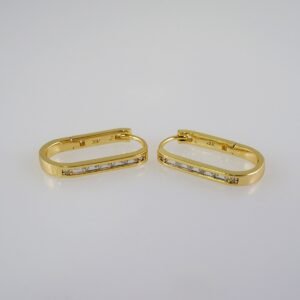 Women Earrings/ Aretes Dama/Zircon Stone/14k Real Color// E883