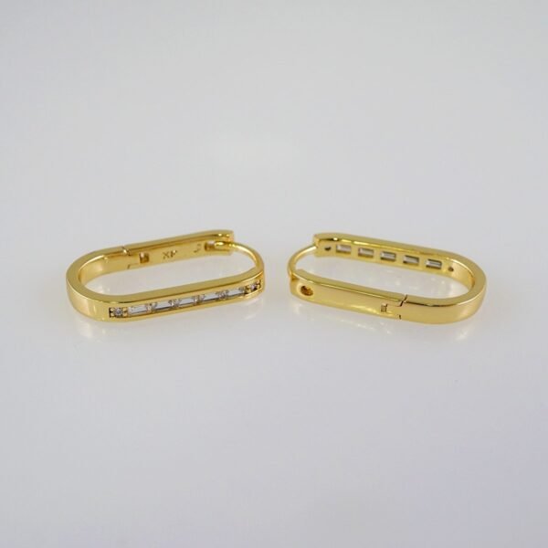 Women Earrings/ Aretes Dama/Zircon Stone/14k Real Color// E883 - Image 2