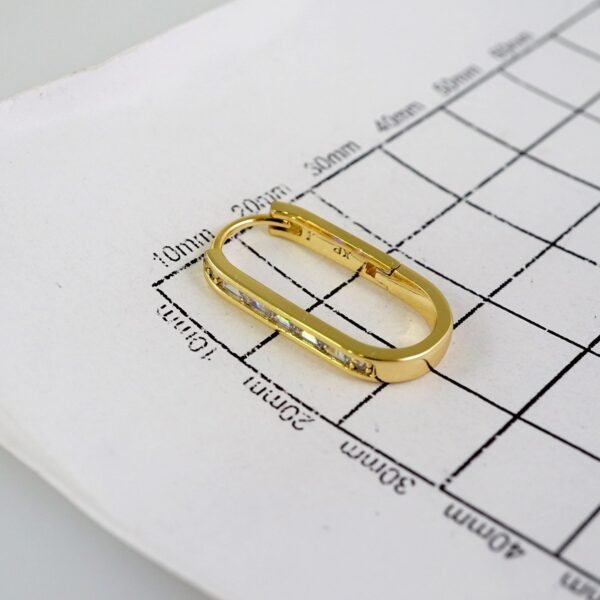 Women Earrings/ Aretes Dama/Zircon Stone/14k Real Color// E883 - Image 3