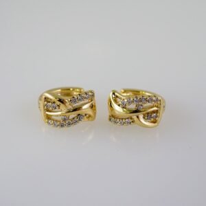 Women Earrings/ Aretes Dama/  Zircon Stone/  14k Real Color// E891