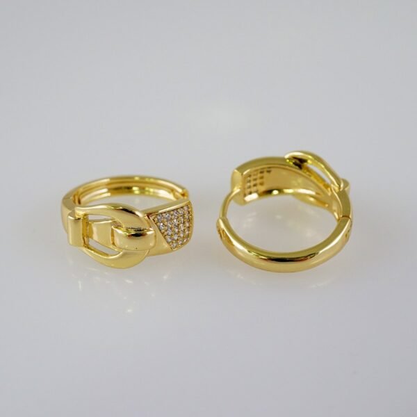 Women Earrings/ Aretes Dama/  Zircon Stone/  14k Real Color// E892 - Image 2