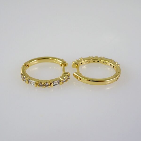 Women Earrings/ Aretes Dama/  Zircon Stone/  14k Real Color// E893 - Image 2