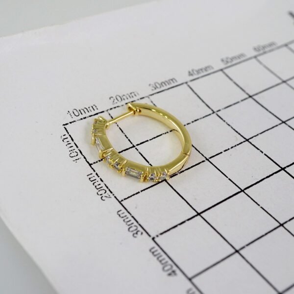 Women Earrings/ Aretes Dama/  Zircon Stone/  14k Real Color// E893 - Image 3
