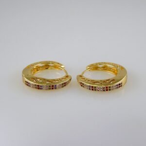 Women Earrings/ Aretes Dama/  Zircon Stone/  14k Real Color// E895