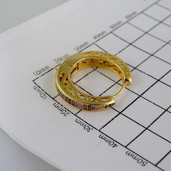 Women Earrings/ Aretes Dama/  Zircon Stone/  14k Real Color// E895 - Image 3