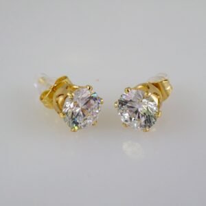 Women Earrings/ Aretes Dama/  Zircon Stone/  14k Real Color// E897