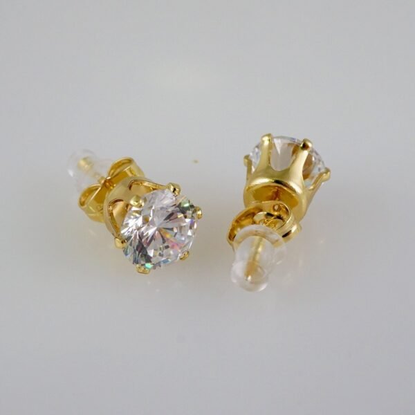 Women Earrings/ Aretes Dama/  Zircon Stone/  14k Real Color// E897 - Image 2