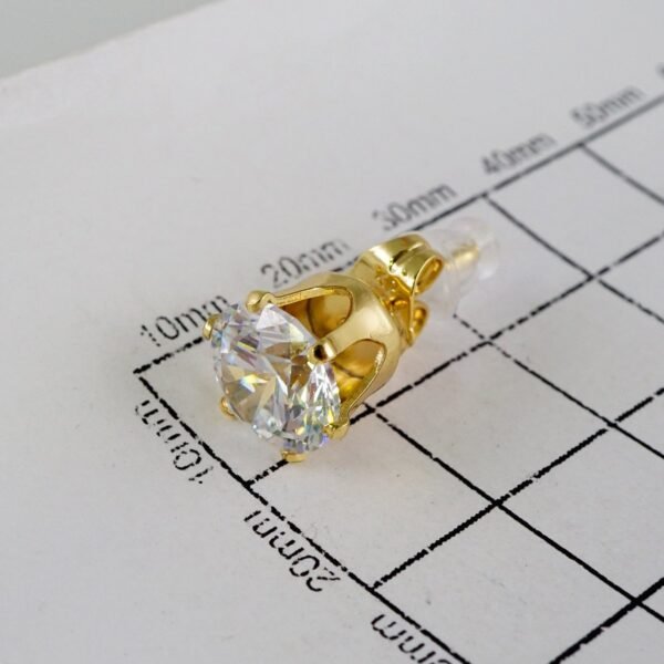 Women Earrings/ Aretes Dama/  Zircon Stone/  14k Real Color// E897 - Image 3
